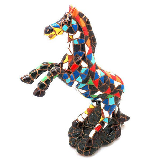 Mozaïek paardenfiguur - veelkleurig - 24cm