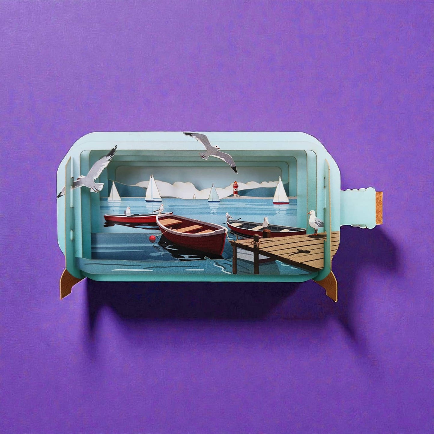 Pop-upwenskaart "Seaside Harbour"