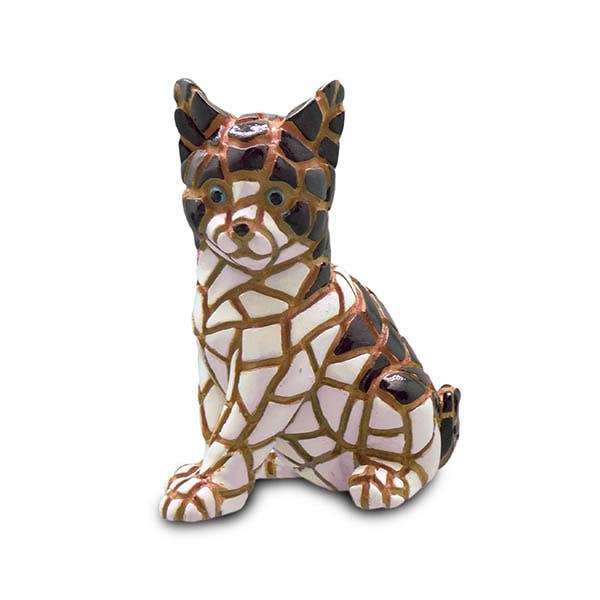 Mozaïek kattenfiguur - zwart wit - 6 cm