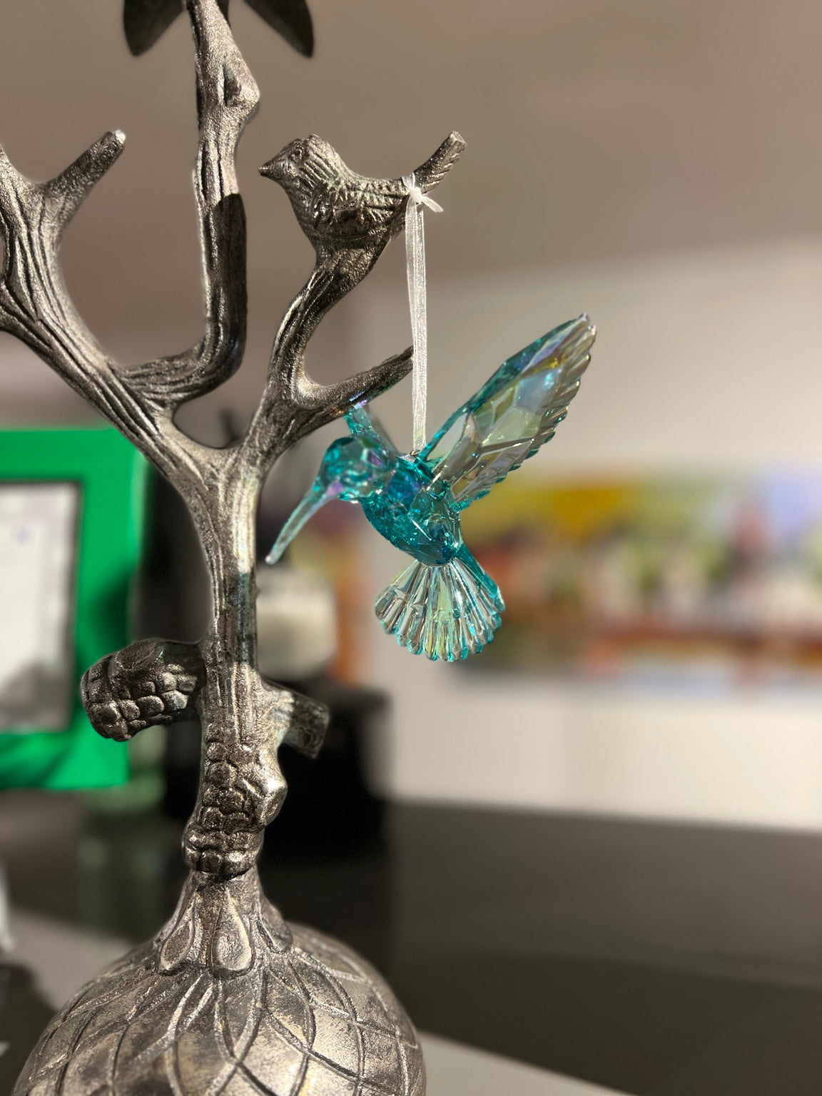 Decoratieve hangkolibrie Zeegroen